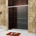 SUNNY SHOWER 54" W x 72" H Semi-frameless Glass Sliding Shower Door Clear Glass Brushed Nickel Finish 2 Way Sliding - B01N4H749E
